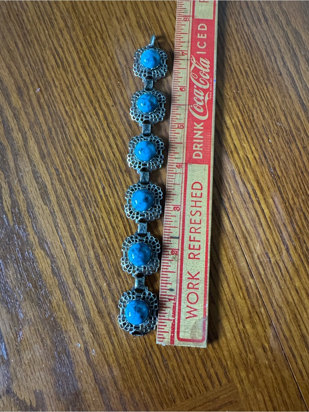 Vintage Turquoise Stone  Link Bracelet